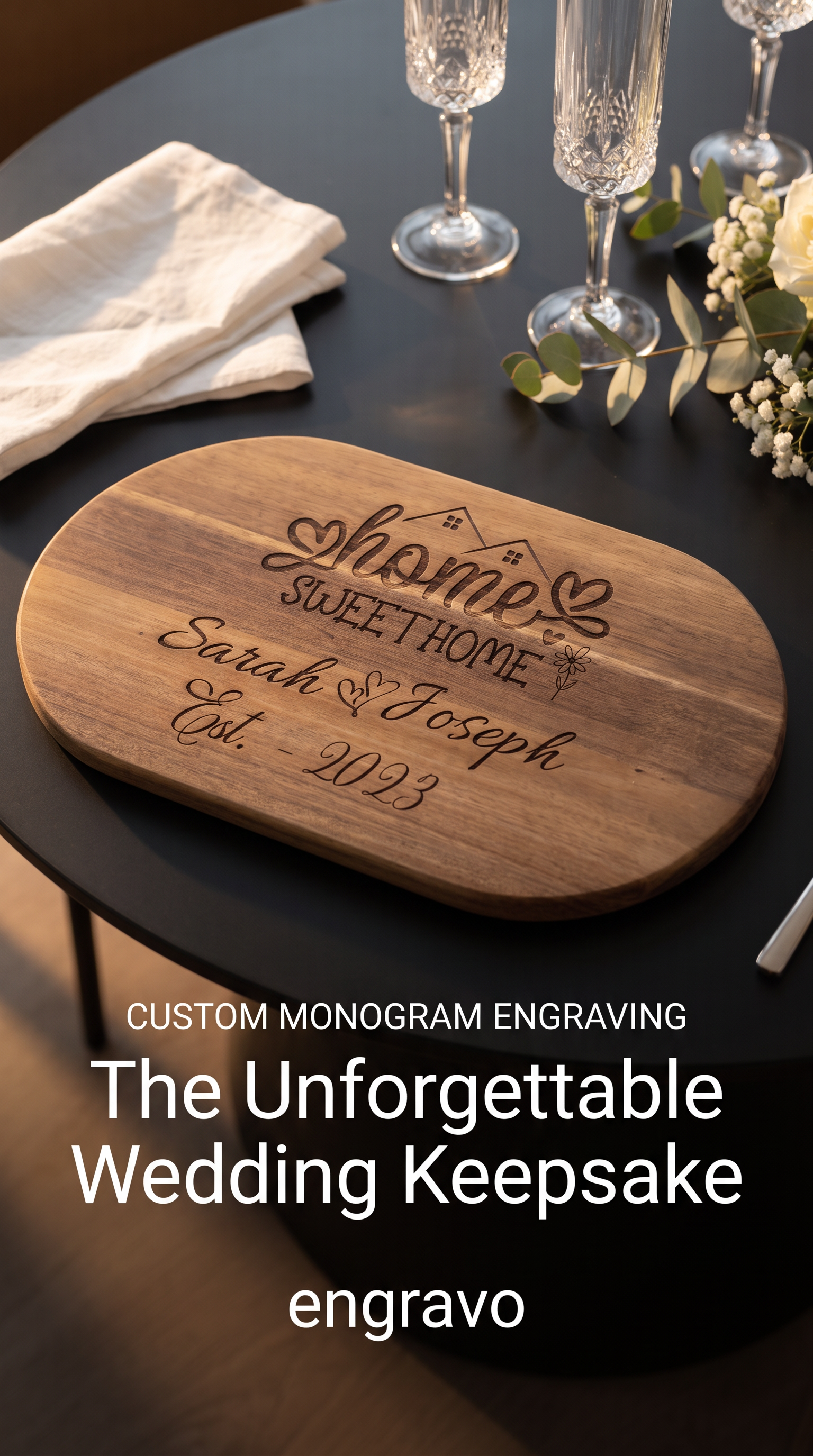 Personalised Wedding Charcuterie Board – Newlywed Keepsake Gift
