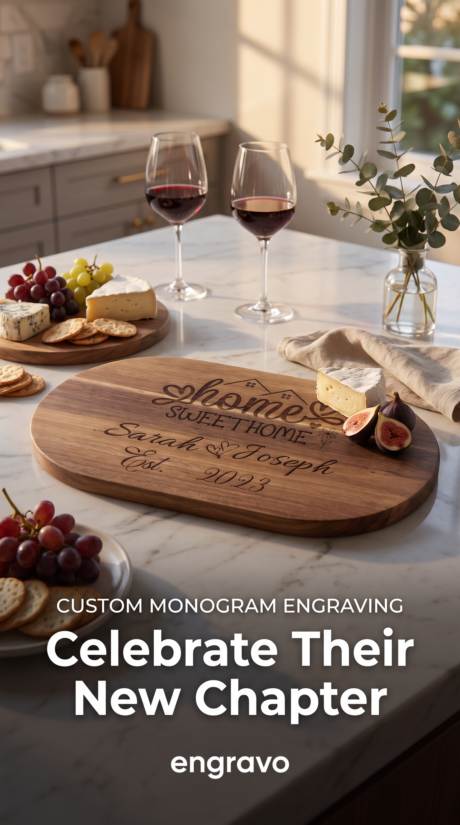 Personalised Wedding Charcuterie Board – Newlywed Keepsake Gift