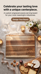 Personalised Medium Rectangular Acacia Charcuterie Board – Anniversary Keepsake Gift
