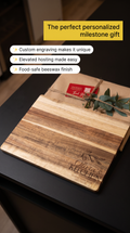 Personalised Medium Rectangular Acacia Charcuterie Board – Milestone Birthday Gift