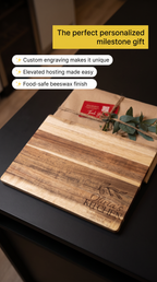 Personalised Medium Rectangular Acacia Charcuterie Board – Milestone Birthday Gift