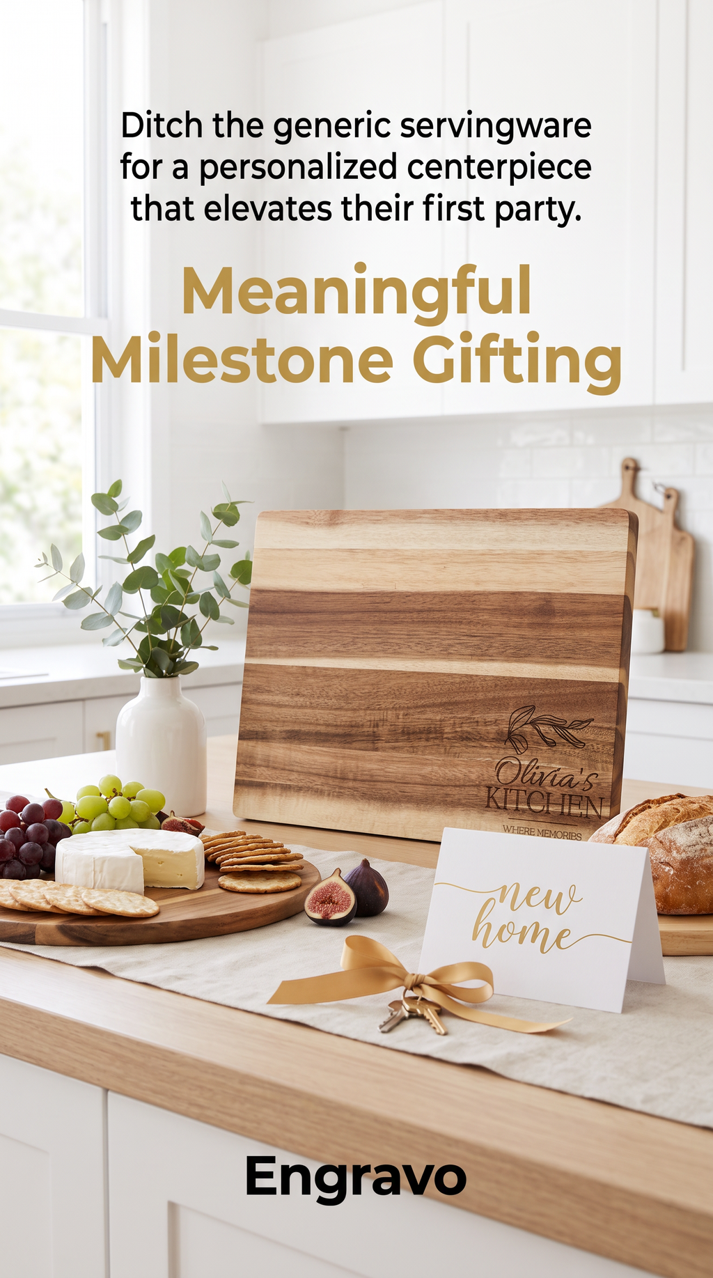Personalised Medium Rectangular Acacia Charcuterie Board – Settlement Gift