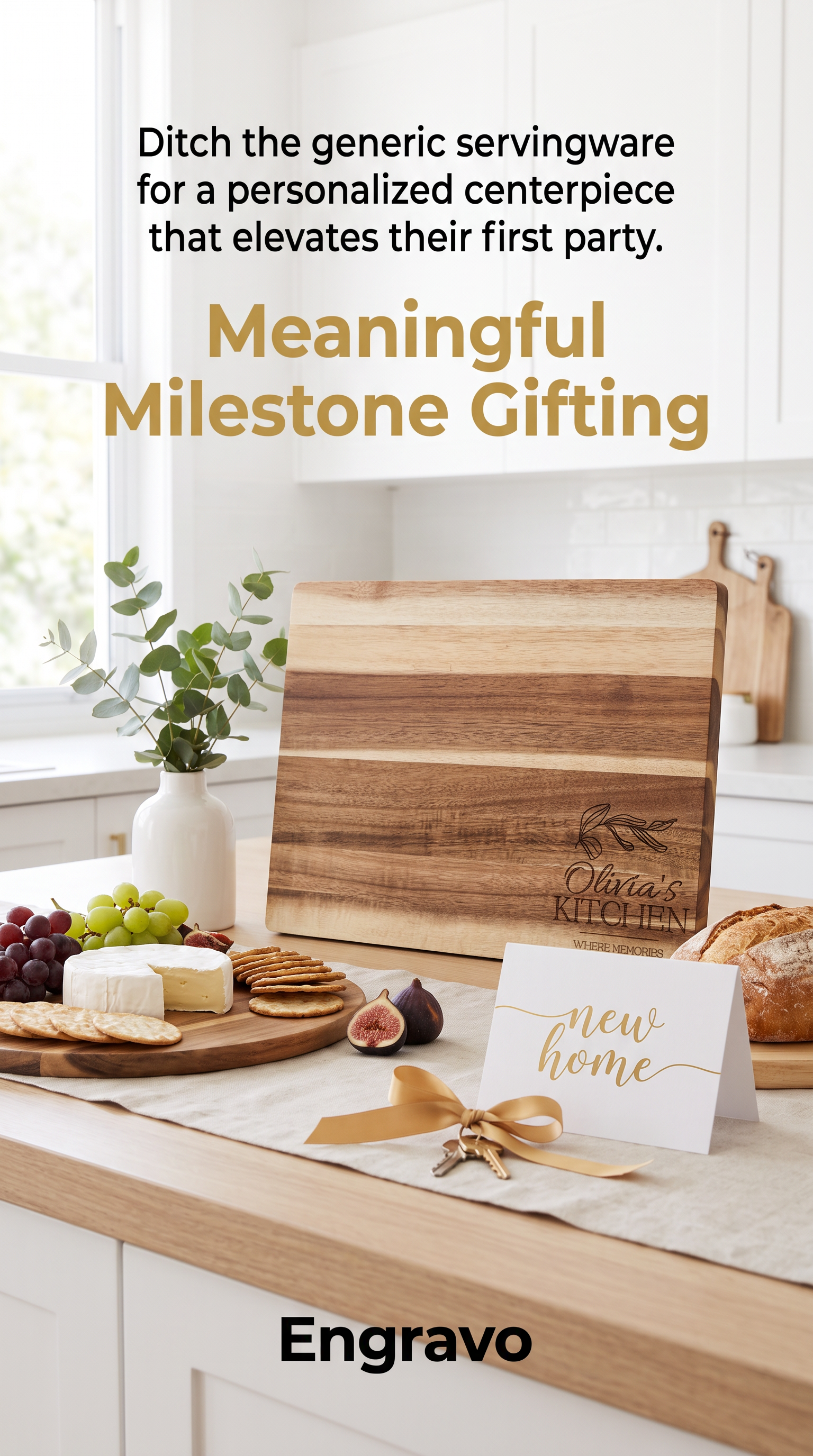 Personalised Medium Rectangular Acacia Charcuterie Board – Settlement Gift