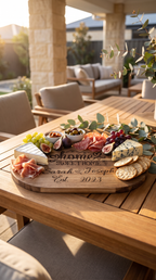 Keepsake Gift for Birthdays - Personalised Oval Acacia Charcuterie Board