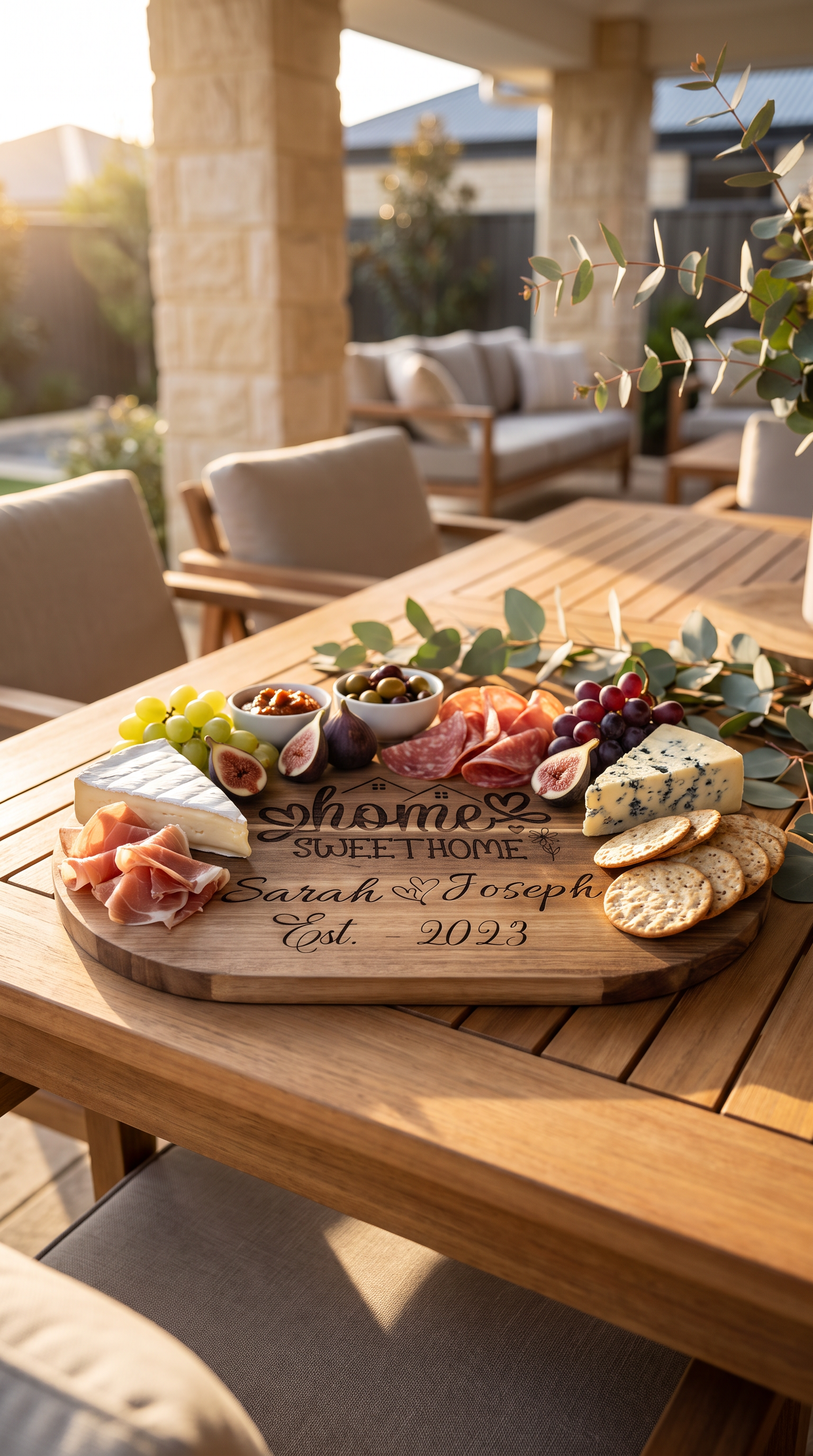 Keepsake Gift for Birthdays - Personalised Oval Acacia Charcuterie Board