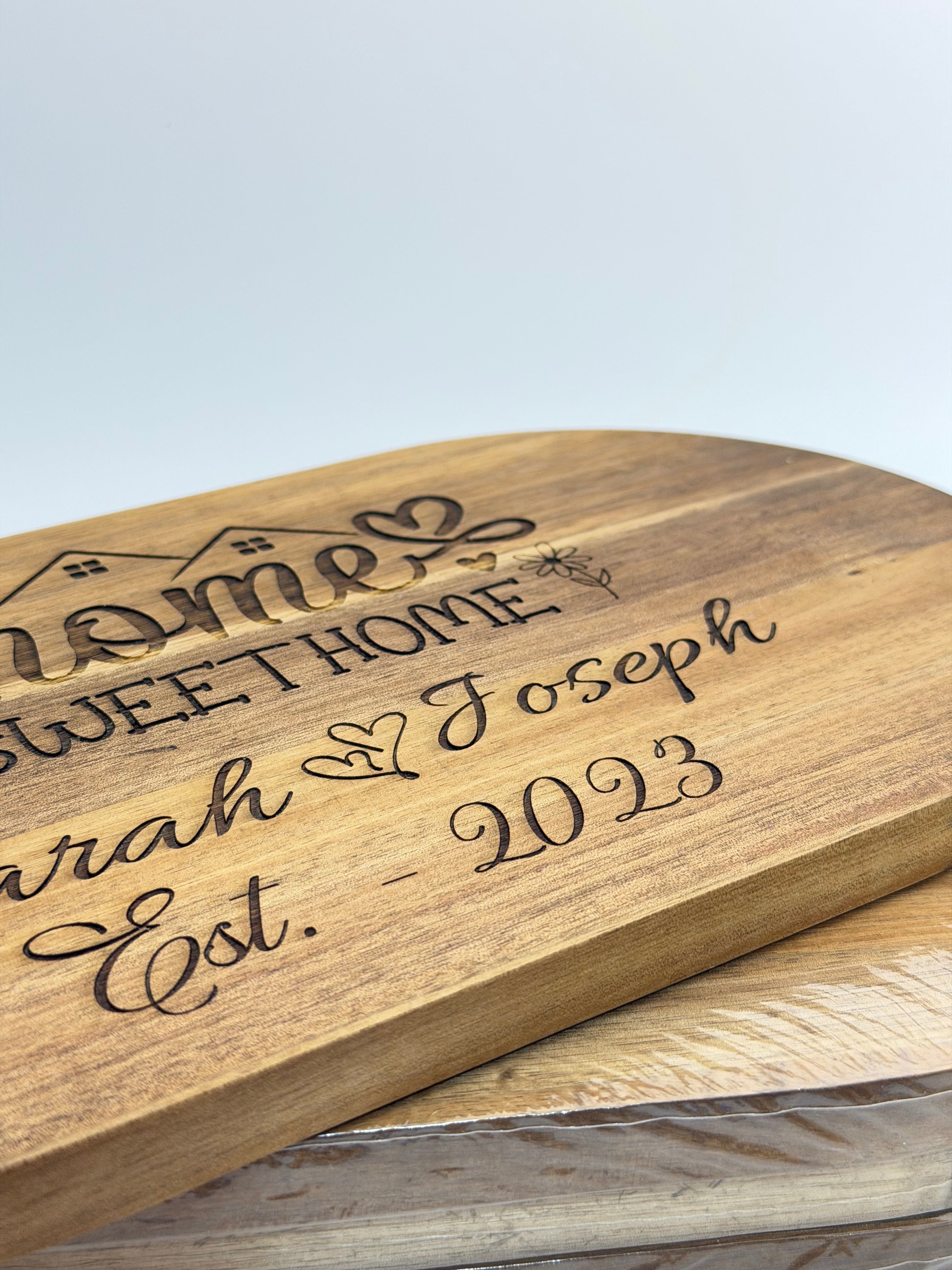 Personalised Settlement Gift Charcuterie Board for New Homeowners