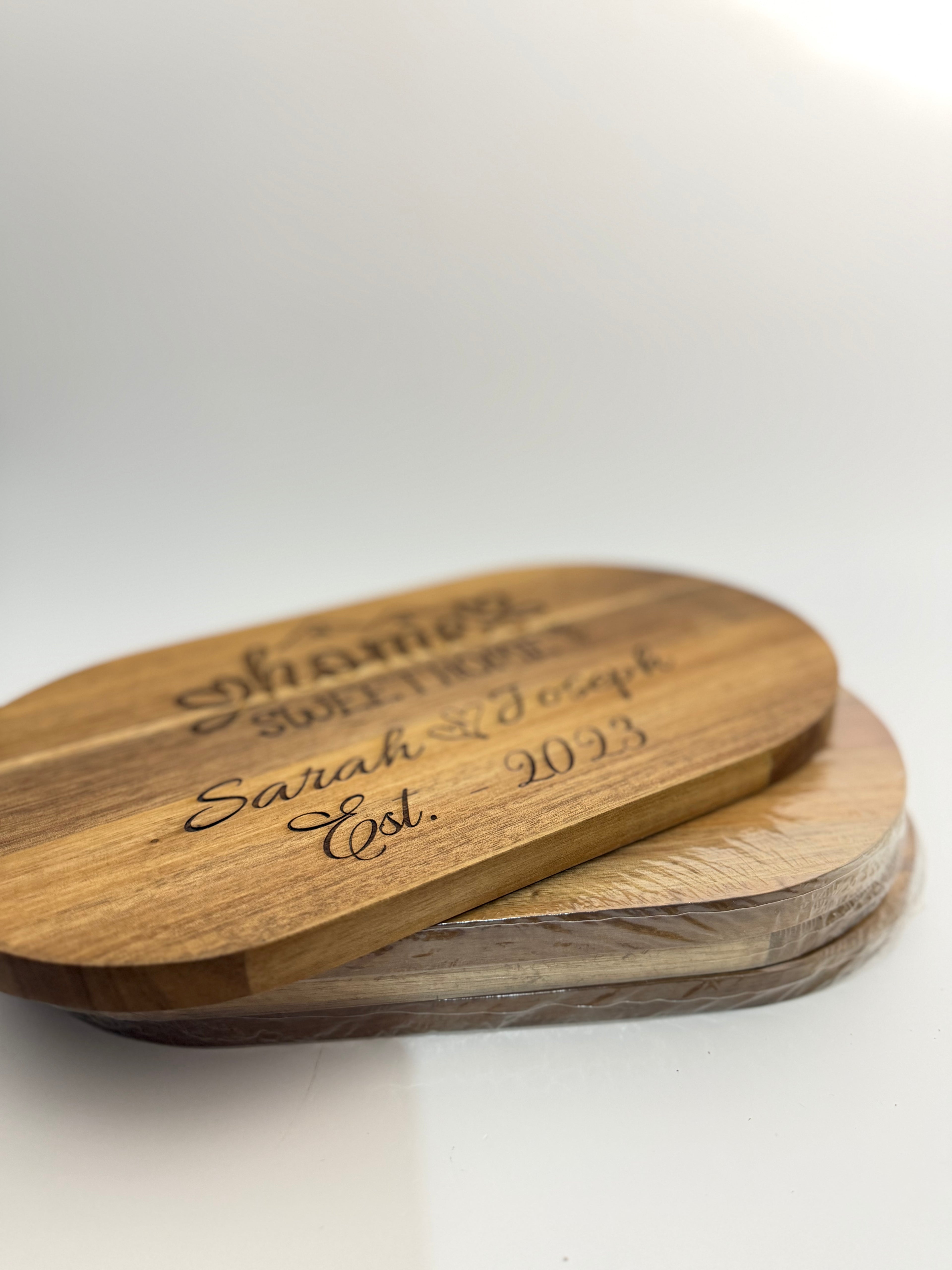 Anniversary Celebration Gift - Personalised Charcuterie board in Oval Shape