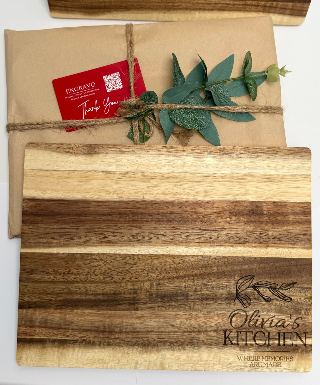 Personalised Medium Rectangular Acacia Charcuterie Board – Housewarming Gift